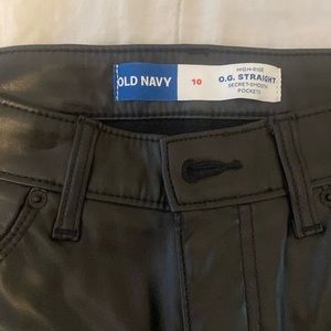 Old Navy faux leather pant, straight leg
